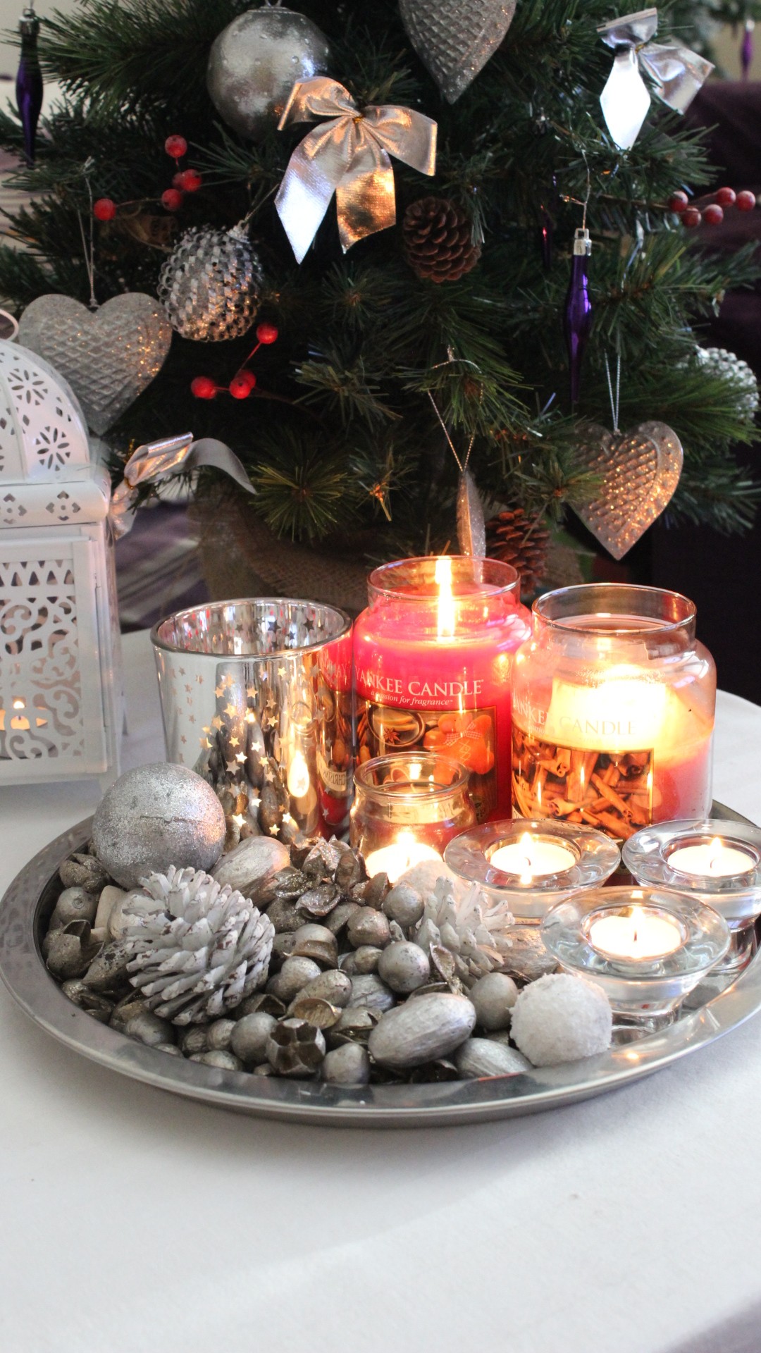 Christmas Candle centerpieces
