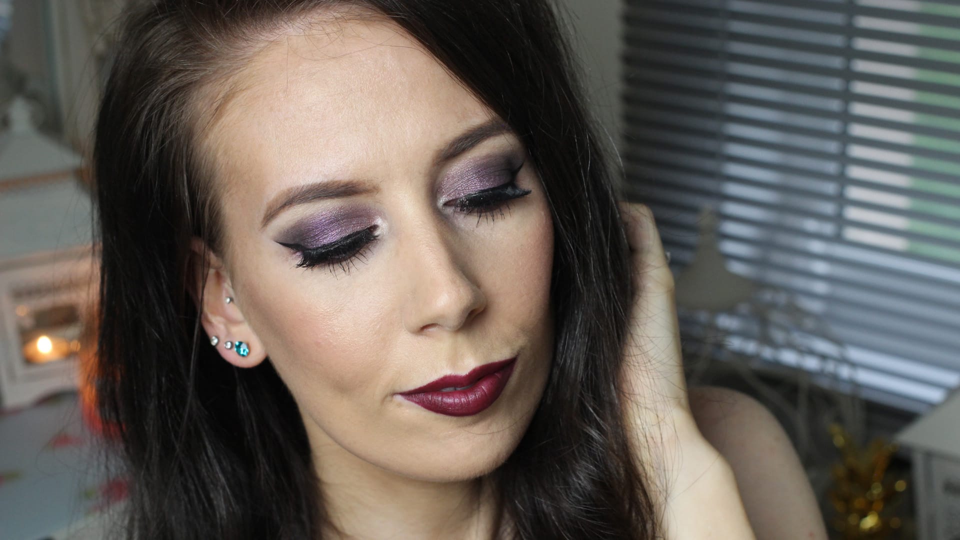 dark purple smoky eye makeup