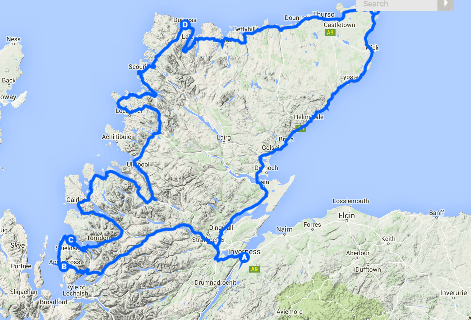 scotland 500 road trip map