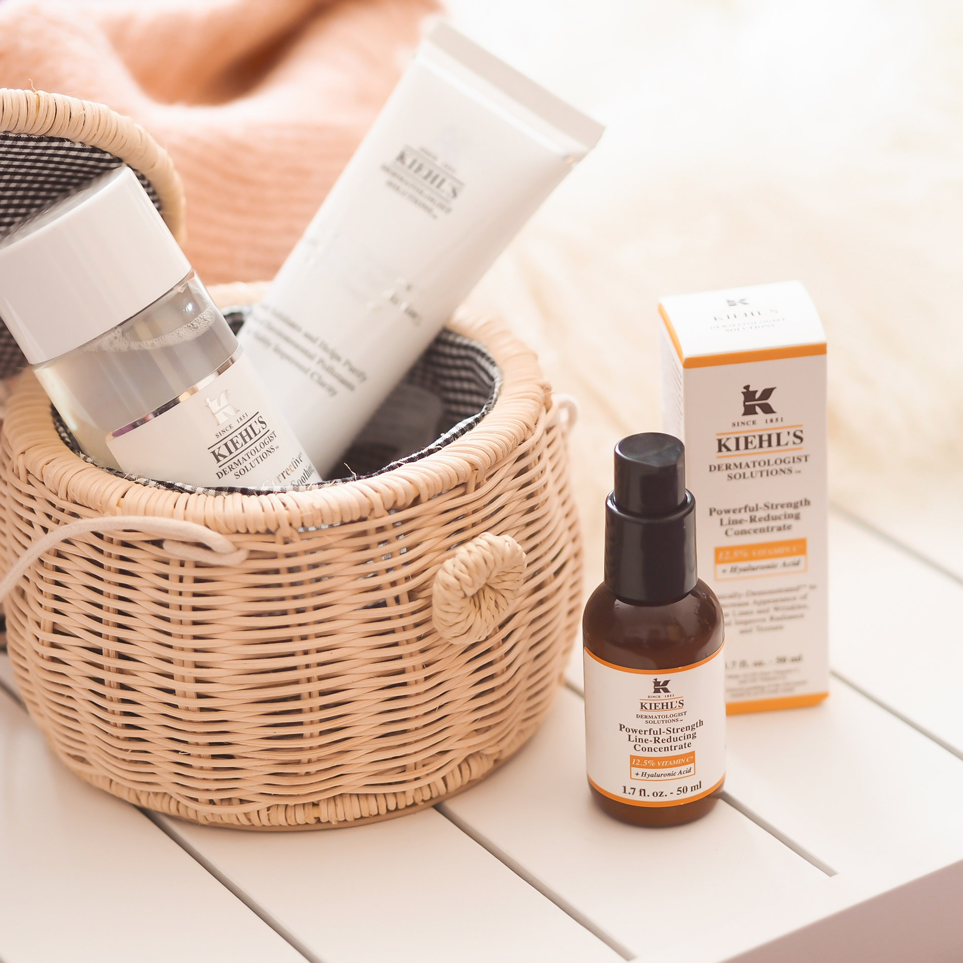 Kiehls Powerful Strength Line Reducing Concentrate new formula | kiehls vitamin C serum review | kiehls skincare review | Kiehls Clearly Corrective Brightening & Soothing Treatment Water