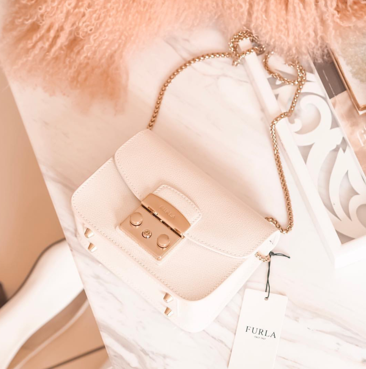 Furla Mini Metropolis Bag | white midi dress | spring looks | spring outfit inspo | spring outfit inspiration | Spring Fashion 2019